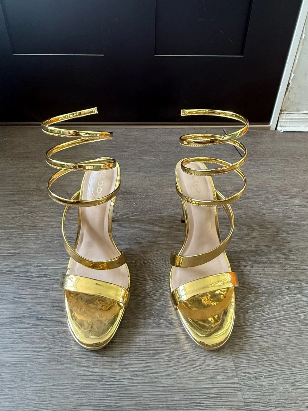 ALDO Gold Spiral-Strap High Heel Sandals